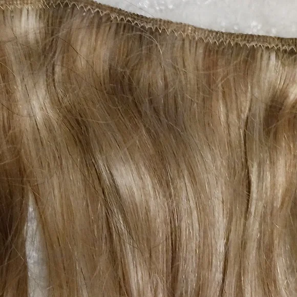 2 Natural Hair Clip Ins. Natural Medium Brown to Platinum.